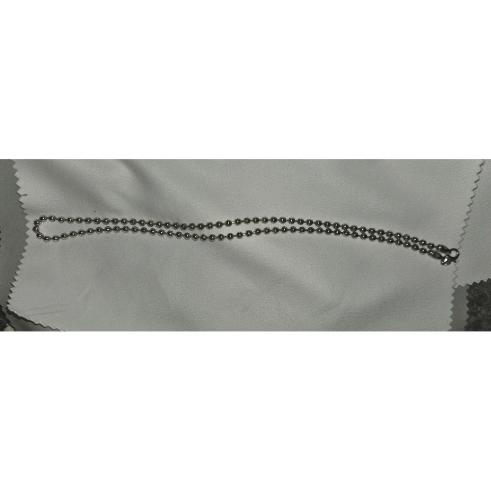 Sterling Silver .925 Italy. Ball And Chain Necklace. 18 Inches - Picture 2 of 8